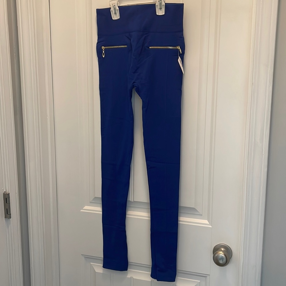 Fleece royal blue leggings